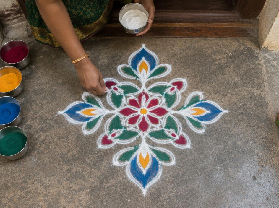 Kolam practice workshop
